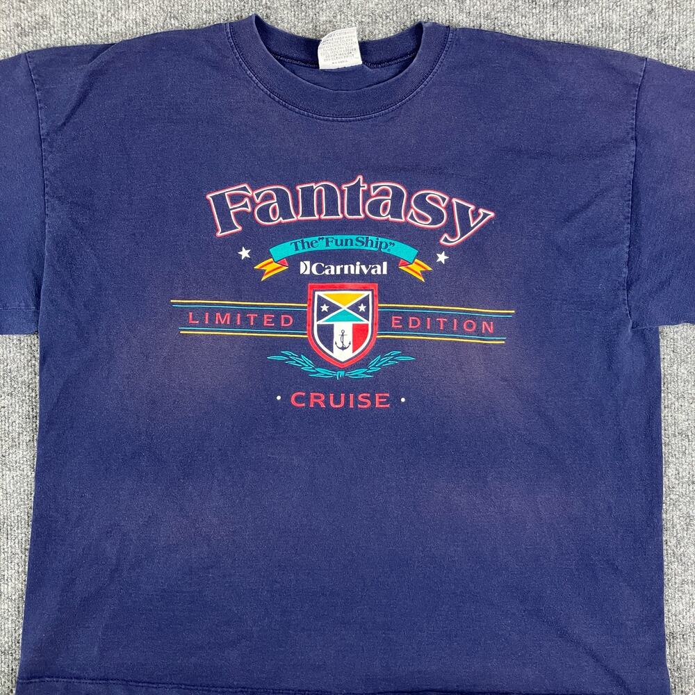 Gear Big Cotton Carnival Cruise Tee Men's XXL Navy Graphic USA‎ Made